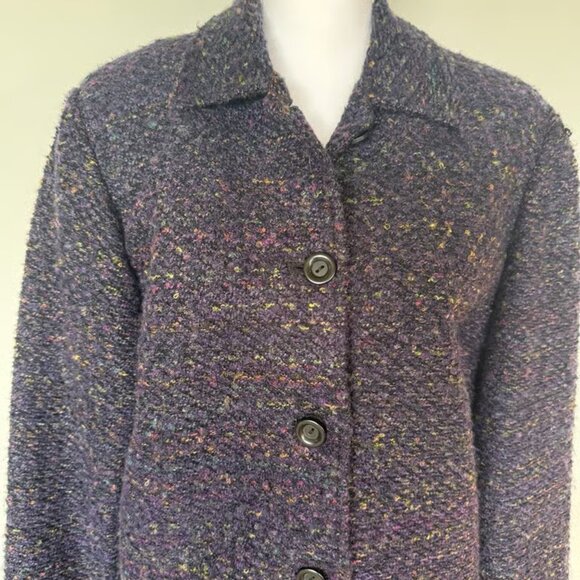 Vintage Sag Harbor Dark Purple Tweed Blazer | Soft | Lined | EUC | Size 16 - Picture 2 of 4